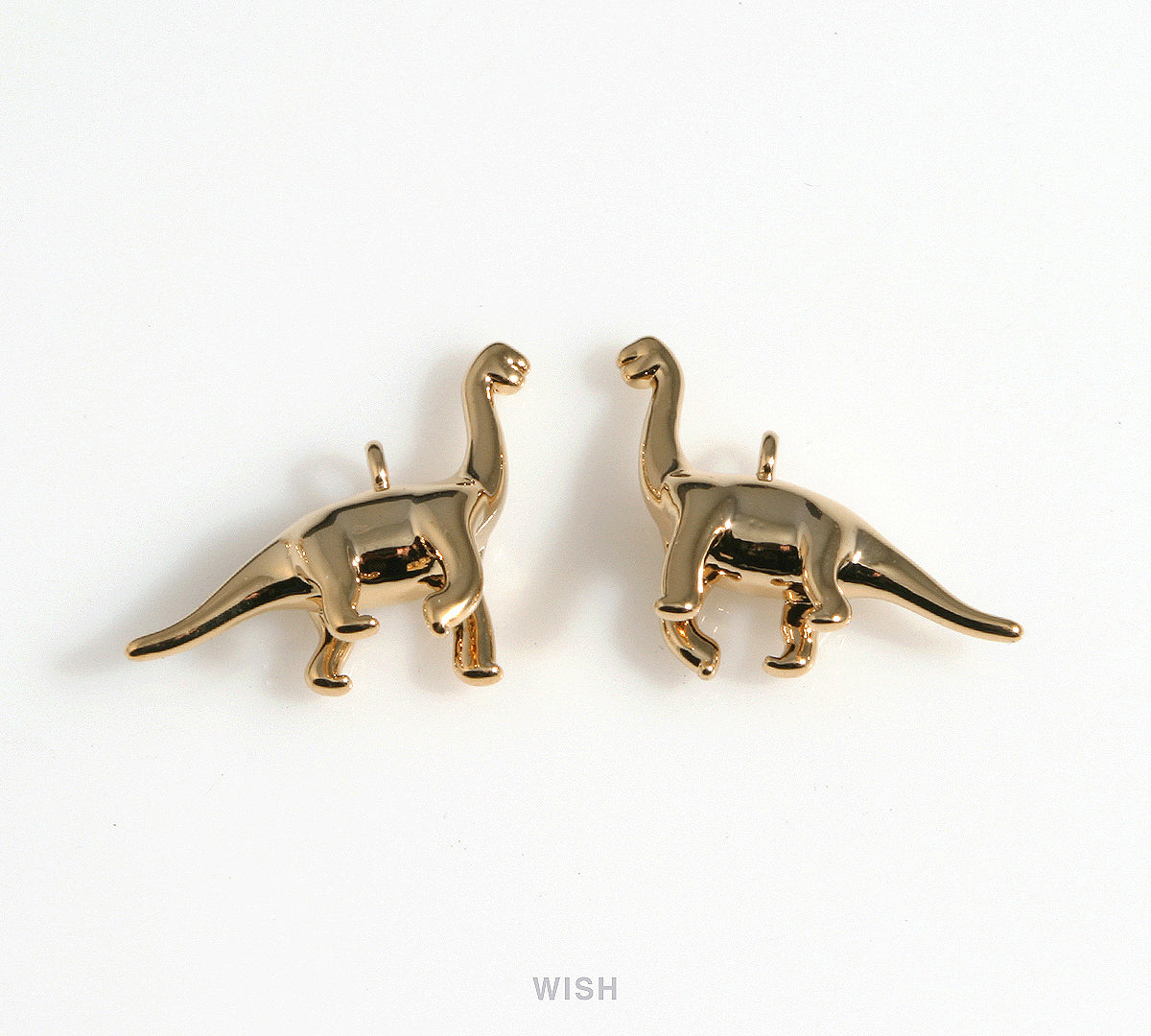 Dinosaur Pendants in Shiny Gold, Brachiosaurus Charm / MG-563-P2
