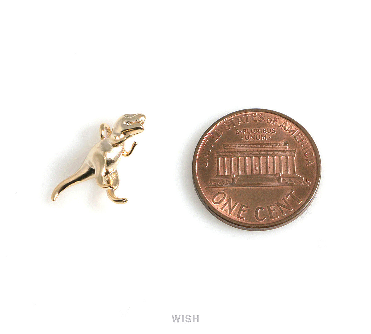 Dinosaur Charms in Matte Rhodium, T-Rex Pendants / MMRH-561-P