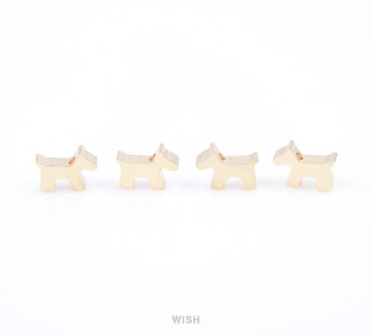 Puppy Beads Pendants in Matte Gold, Dog Beads / Matte Gold / MMG-067-B
