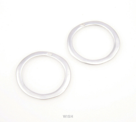 Hoop Pendants in Matte Rhodium, Hoop Charms / MMRH-090-P
