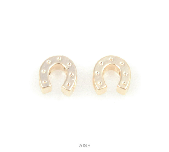 Horseshoe Pendants in Gold, Horseshoe Beads / MG-066-B