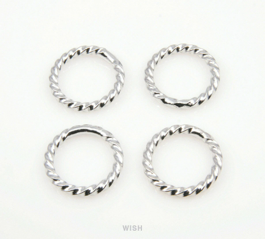 Twisted Ring Pendants in Rhodium, Twisted Ring Charms / MRH-160-P