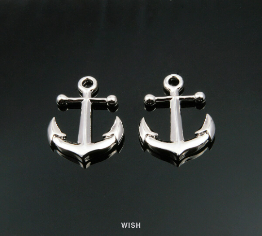 Anchor Pendants in Rhodium, Anchor Charms /MRH-145-P