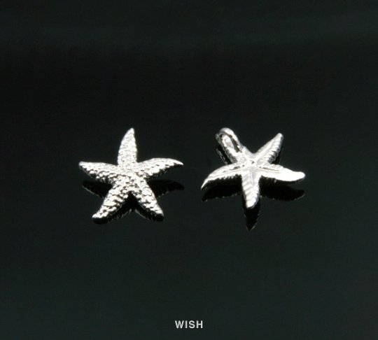 Starfish Pendant in Matte Rhodium, Starfish Charm /MMRH-199-P