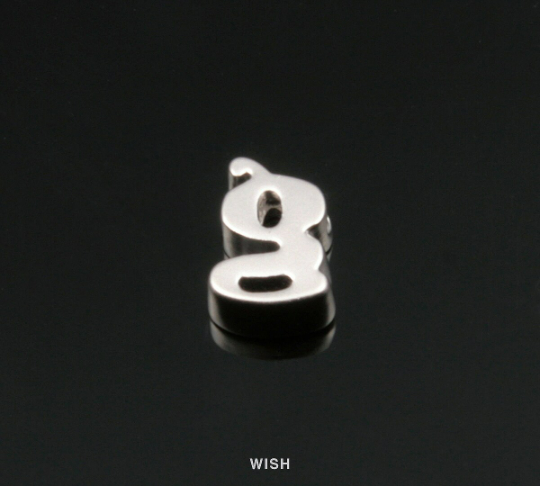 Lower Case Letter "g" in Matte Rhodium, Small Letter "g" / MMRH-002-B (g)
