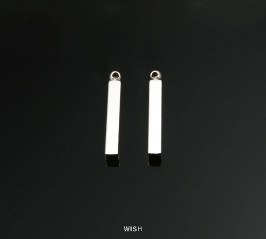 Small Bar Pendant in Matte Rhodium, Stick Charm / MMRH-300-P (4pcs)