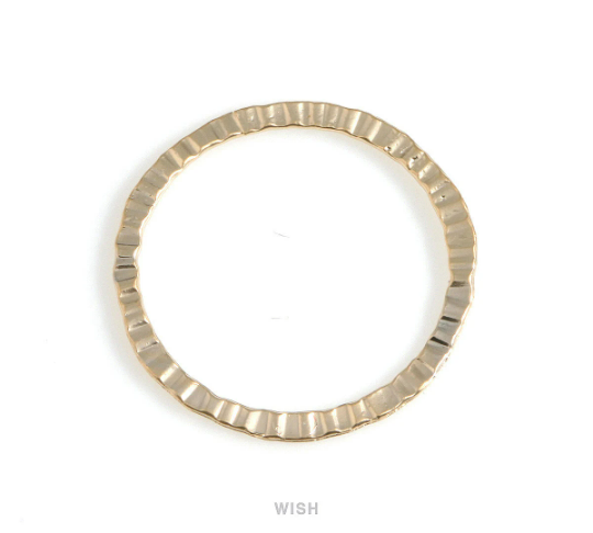 4pcs Large Hammered Circle Pendants in Matte Gold, Hammered Circle Charm / MMG-338-P2