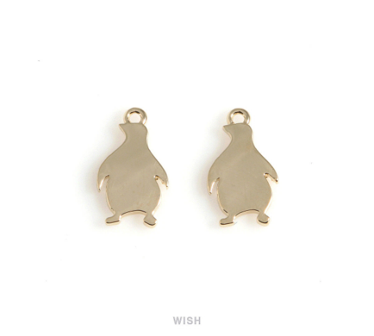 Penguin Pendant in Gold, Gold Penguin Charm /MG-545-P