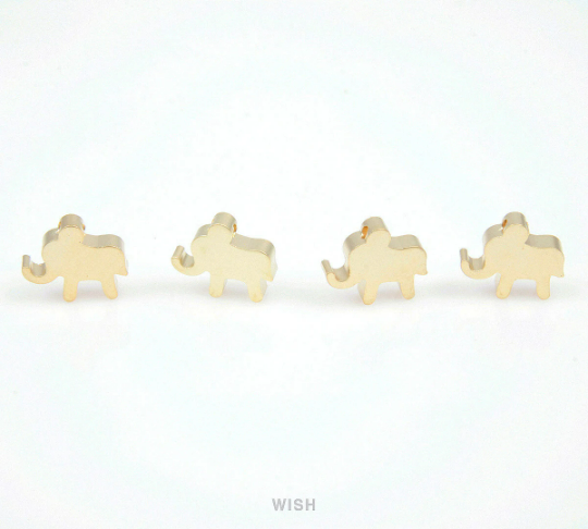 Elephant Beads Pendants in Matte Gold, Elephant Beads /MMG-093-B