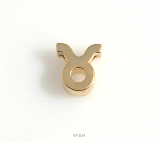 Taurus Zodiac Sign Charms in Matte Gold, Zodiac Beads /MMG-599-B