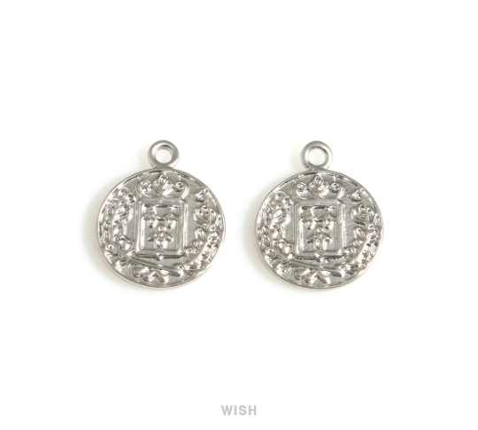 Coin Pendants in Matte Gold, Coin Charms / MMG-696-P