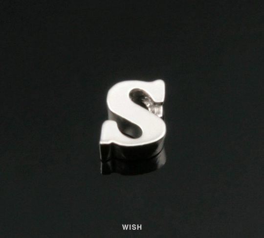Lower Case Letter "s" in Matte Rhodium, Small Letter "s"/MMRH-002-B (s)
