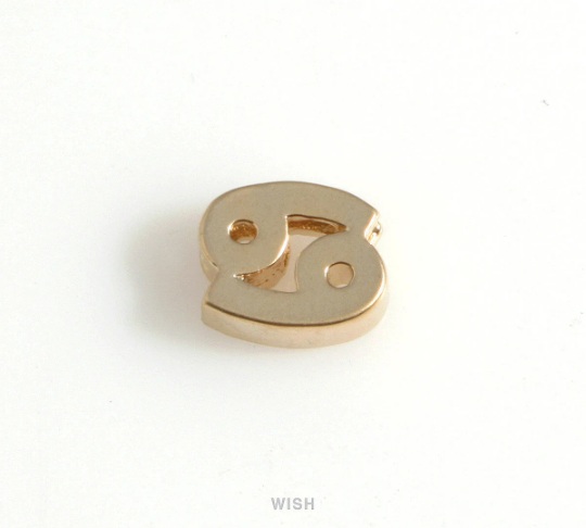 Cancer Zodiac Sign Charms in Matte Gold, Zodiac Beads / MMG-599-B