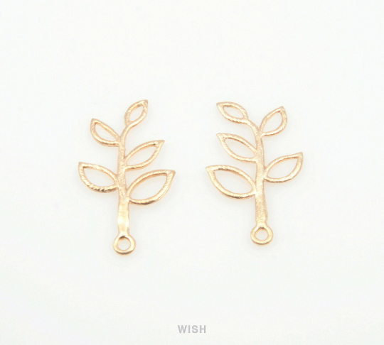 5 Leaves Branch Pendants in Matte Gold, Leaves and Branch Charm/ MMG-117-P (Small)