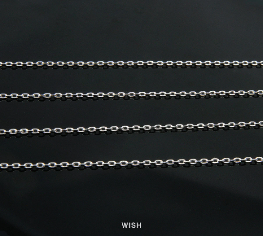 Spool of 235-4DC Diamond Cut Cable Chain in Rhodium, Rhodium plated chain / RBRH003-CH - Spool (100 meter)