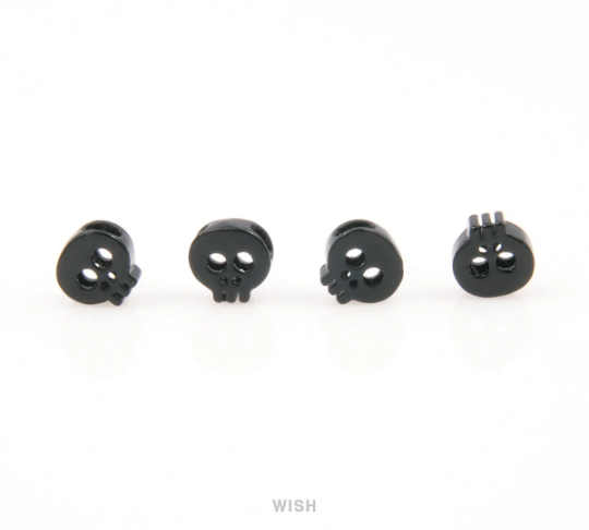 Small Skull in Black Metal, Skull Beads / MBM-038-B