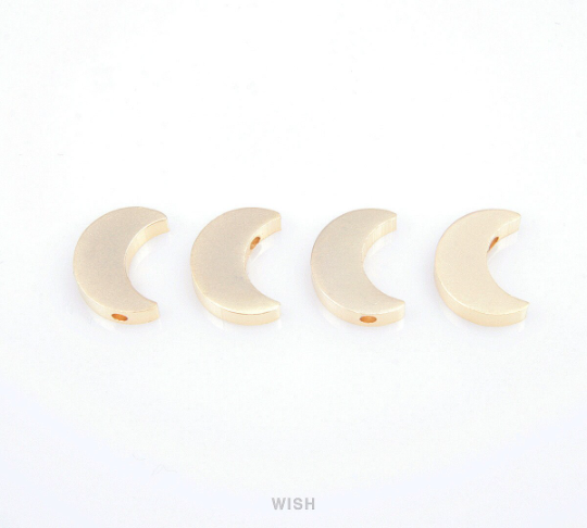 Crescent Beads Pendants in Matte Gold, Crescent Moon Beads / MMG-101-B