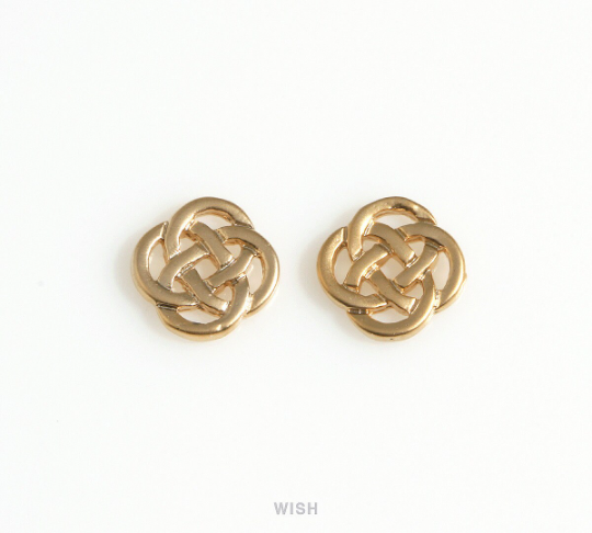 Celtic Rope Charm in Matte Gold, Celtic Knot Pendant / MMG-684-P (Small)