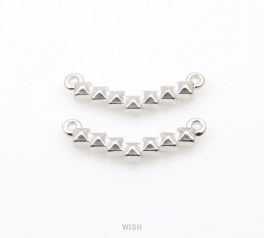 Stud Bar Pendant in Matte Rhodium, Bar Necklace Charm / MMRH-217-P