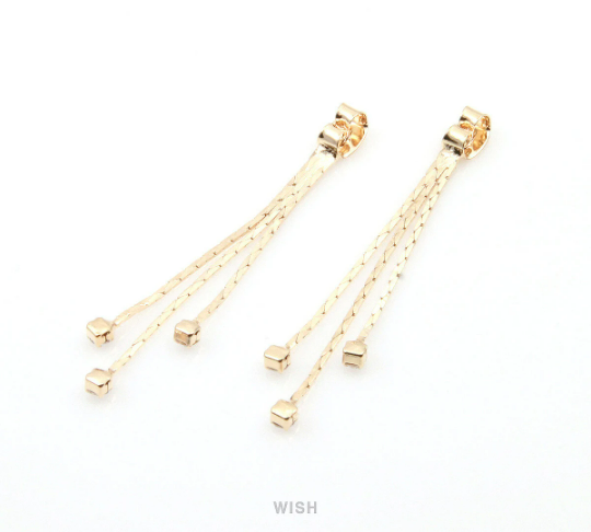 Cubic Zirconia Ear Nuts in Gold, 3 Cubic Zirconia Ear Clutch / CG-062-E