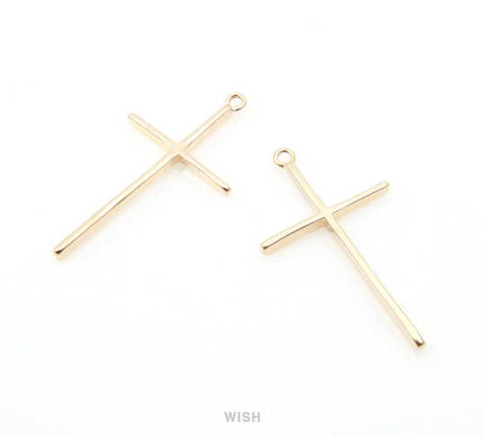 Cross Pendant in Matte Gold, Latin Cross Charm / Matte Gold / MMG-275-P