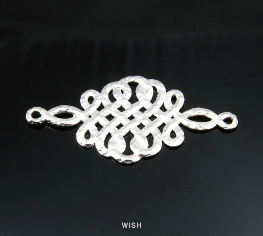 Celtic Rope Connectors in Matte Rhodium, Rope Charms /MMRH-161-C (Large)