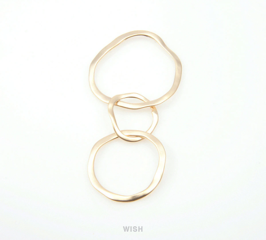 Hoops Pendants in Matte Gold, Hoop Charms / MMG-139-P (1 piece)
