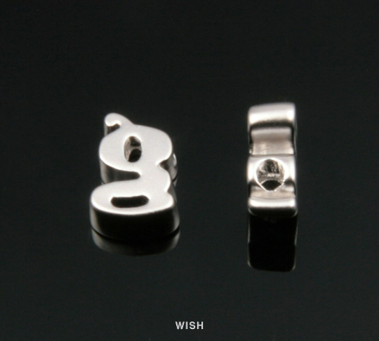 Lower Case Letter "g" in Matte Rhodium, Small Letter "g" / MMRH-002-B (g)