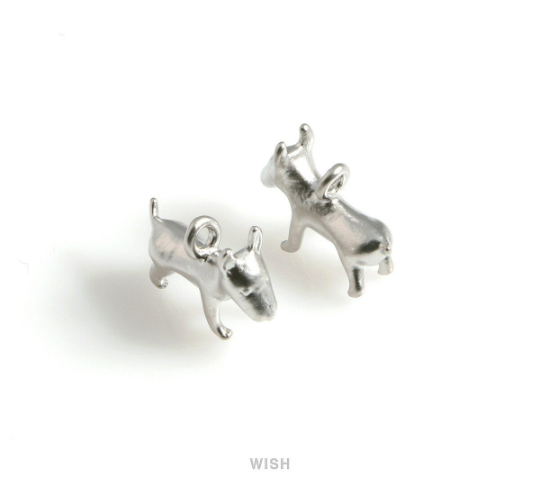 Bull Terrier Pendants in Matt Rhodium, Bull Terrier Charm/ MMRH-575-P