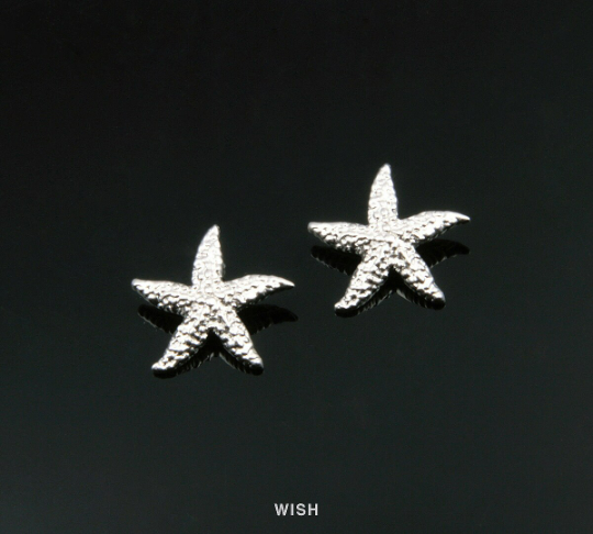Starfish Pendant in Matte Rhodium, Starfish Charm /MMRH-199-P