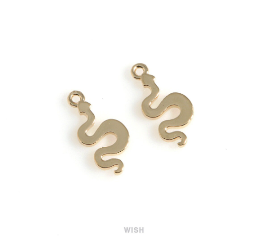 Snake Pendant in Gold, Gold Snake Charm / MG-540-P