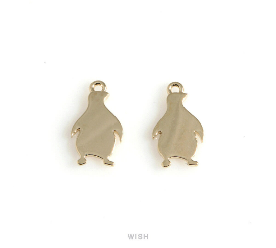 Penguin Pendant in Gold, Gold Penguin Charm /MG-545-P