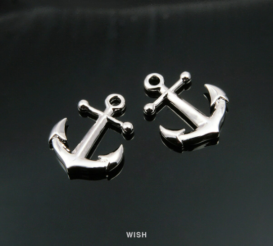 Anchor Pendants in Rhodium, Anchor Charms /MRH-145-P