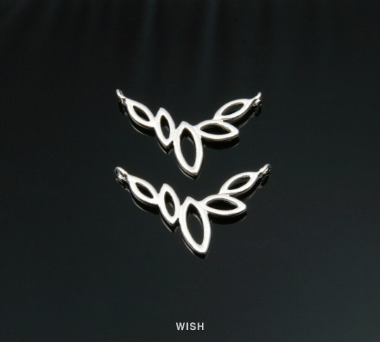 5 Marquise Shape Pendants in Matte Rhodium, Marquise Charms / MMRH-132-P (Small)