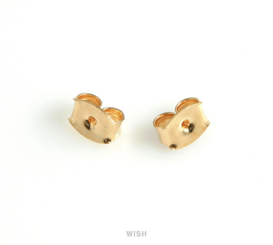 Ear Nut in Gold, Gold Ear Back Findings / FG-020-N (50 pairs)