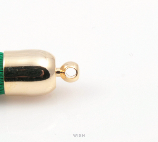 Peach Thread Tassel with Bell Cap in Gold / TPCG-001-T (Small)