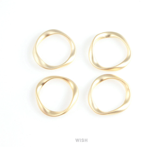 Twisted Circle Pendant in Matte Gold, Twisted Circle Charm / MMG-210-P