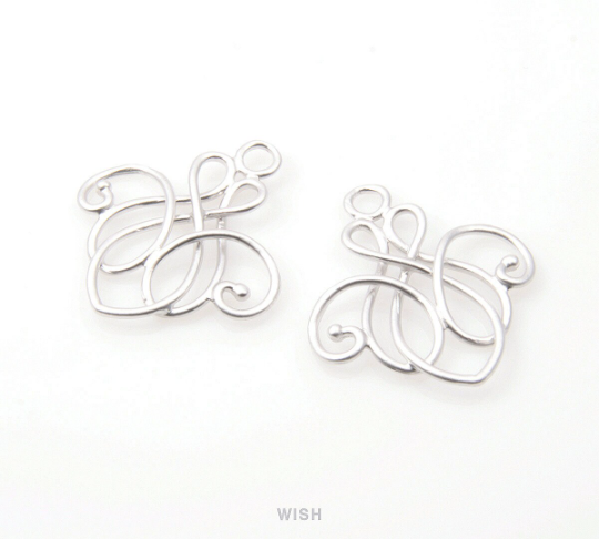 Chandelier Theme Pendants in Matte Rhodium, Chandelier Charms / MMRH-176-P