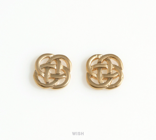 Celtic Rope Charm in Matte Gold, Celtic Knot Pendant / MMG-684-P (Small)