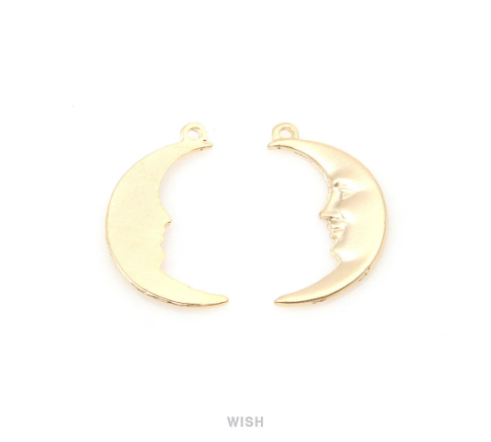 Crescent Pendant in Matte Gold, Crescent Charm / MMG-235-P
