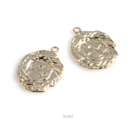 Wax Seal letter Pendants in Matte Gold, Letter sealing wax Charm / MMG-526-P