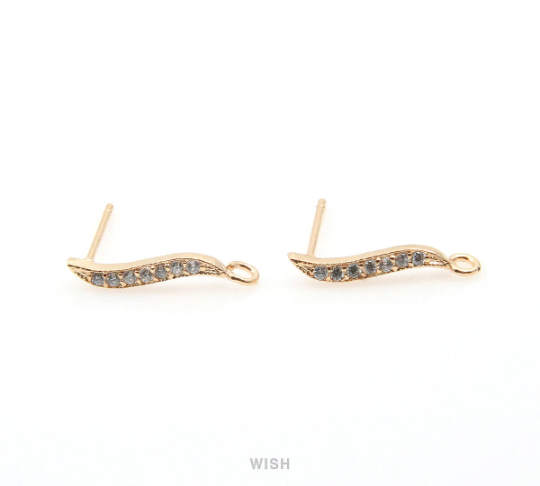 7 Cubic Zirconia Stud Earrings in Gold, Cubic Zirconia Studs / CG-064-E
