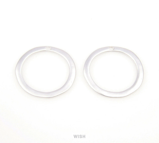 Hoop Pendants in Matte Rhodium, Hoop Charms / MMRH-090-P