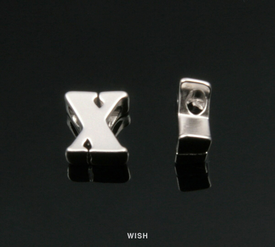 Lower Case Letter "x" in Matte Rhodium, Small Letter "x"/ MMRH-002-B (x)