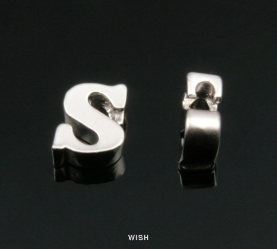 Lower Case Letter "s" in Matte Rhodium, Small Letter "s"/MMRH-002-B (s)