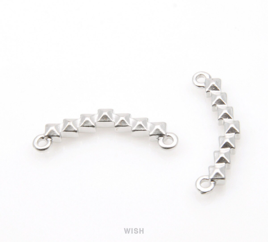 Stud Bar Pendant in Matte Rhodium, Bar Necklace Charm / MMRH-217-P