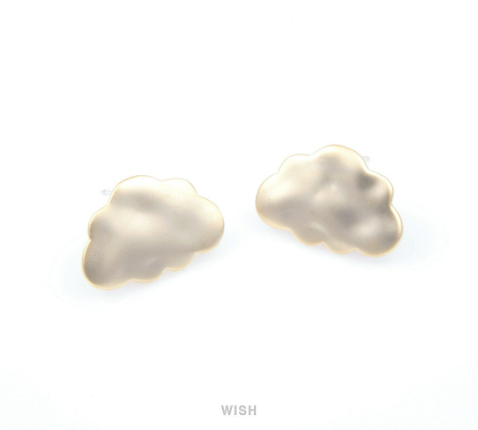 Cloud Stud Earrings in Matte Gold, Cloud Stud Ear Post / MMG-092-E