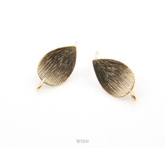 Flower Petal Stud Earrings in Matte Gold, Petal studs/ MMG-273-E