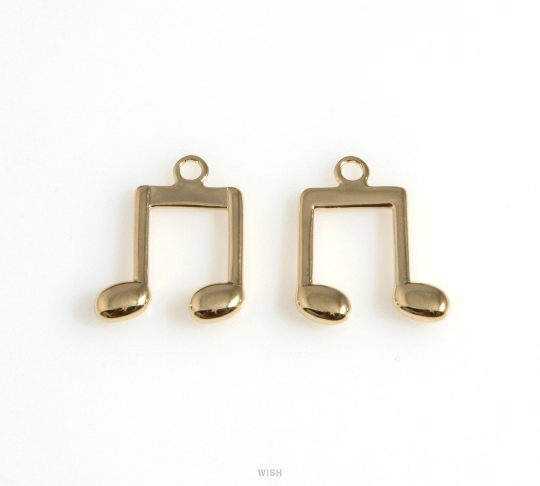 Musical Note Charm in Gold, a Dotted Quarter Note Pendants / MG-617-P