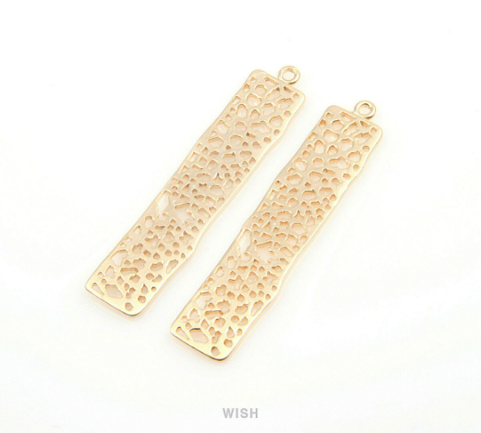 Mesh Bar Rectangle Pendants in Matte Gold, Rectangle Net Bar / MMG-197-P (Small)